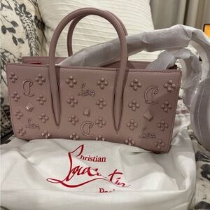 Christian Louboutin Paloma- Blush Pink Embossed Tote